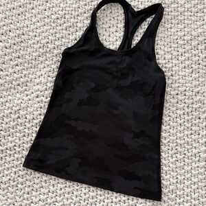 Lululemon Athletica Black Camouflage Tank Top